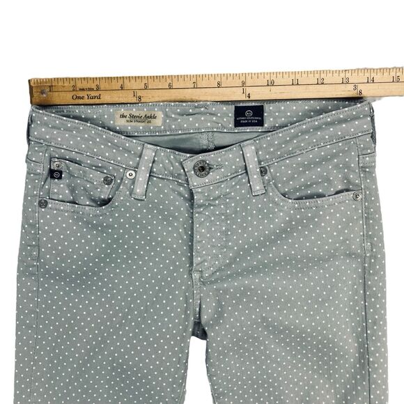 Adriano Goldschmied Jeans Women 26 Gray Polka Dot Stevie Slim Ankle Straight Leg - Picture 8 of 15